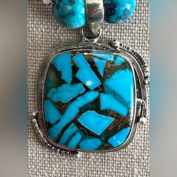 20 inch Blue & Gray Rain Flower Jade Bead Necklace NWOT - Picture 4 of 15